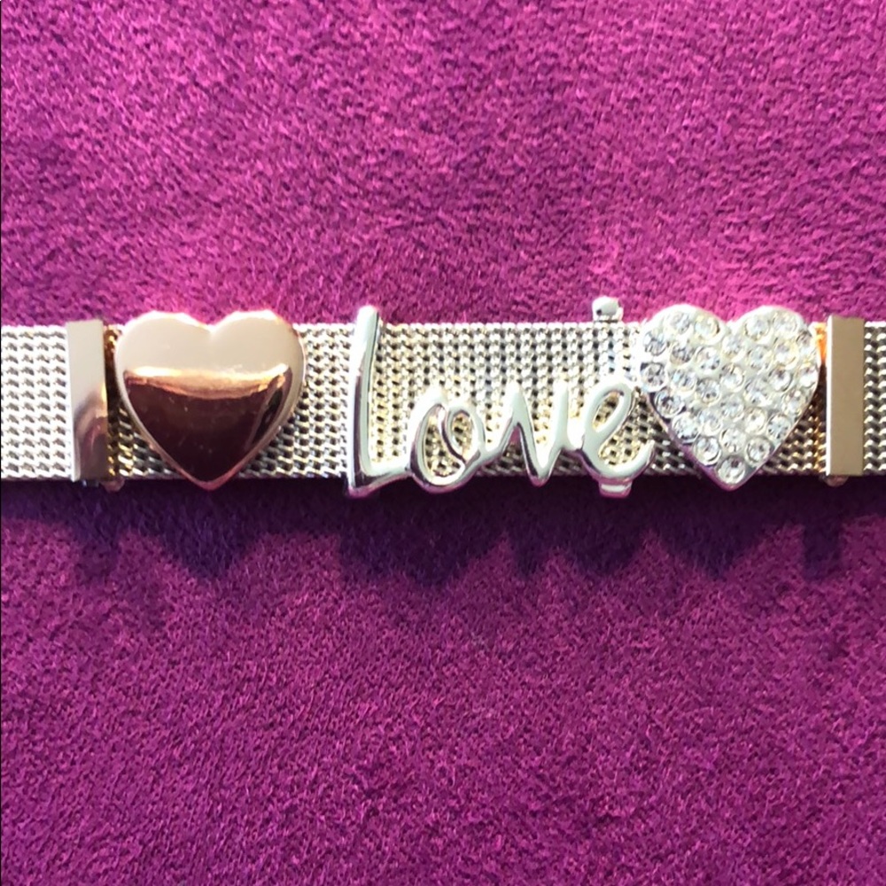 Brilliance Two Tone Love Bar Bracelet